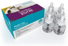 Comfort Zone MultiCat Calming Diffuser Refill for Cat Calming, 6 pack
