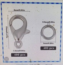 Lobster Clasps and Open Jump Rings Set, Jewelry Clasps Silver 800 PCS