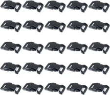 Black Plastic Side Release Buckles for Paracord Bracelets - Multiple Sizes and P