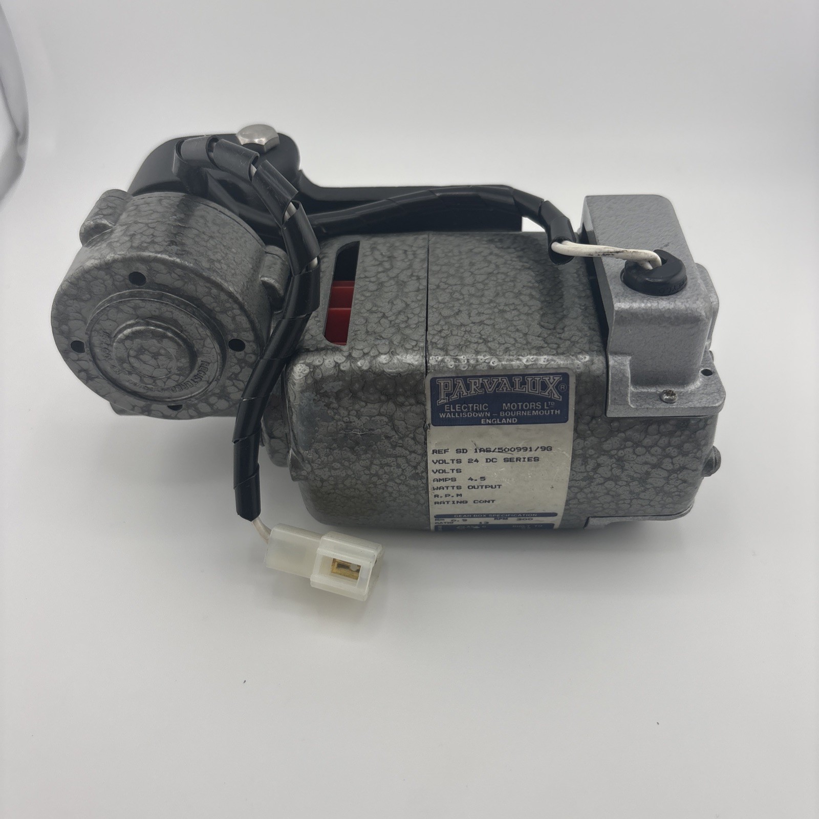 Parvalux SD 1AS/500991/90 Gear Motor 24V DC Series 4.5A 300 RPM England NearMint