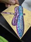 ACEO Original Art card Art Dragonflies Mixed Media, Watercolor, OOAK, Gold Leaf — photo 1
