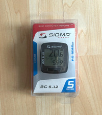 SIGMA BC 5.12 Fahrradcomputer kabelgebunden wasserdicht Auto-Scan schwarz Set
