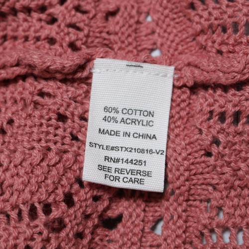 Jessica Simpson Adjustable Cinch Front Crochet Tank Top Rose Pink Size M - Picture 8 of 10