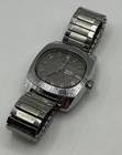 Vintage Timex Marlin TV Dial Day Date Men’s Watch Manual Wind Stretch Band RUNS