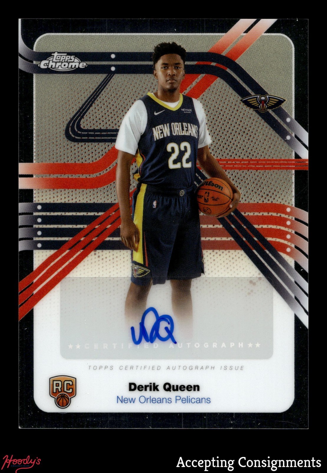 2025-26 Topps Chrome Next Stop Signatures Derik Queen RC ROOKIE AUTO PELICANS