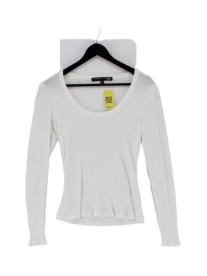 Veronica Beard Damen Pullover S weiß Baumwolle mit Lyocell Modal Pulli