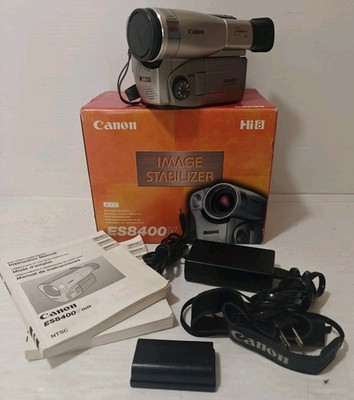 Canon ES8400V Hi8 Camcorder 22x Optical Zoom Image Stabilization Silver Handheld