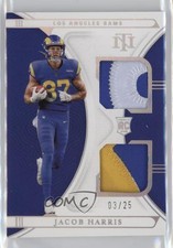 2021 National Treasures Rookie Dual Materials Holo Silver /25 Jacob Harris 0u5r