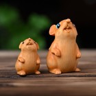 Wood Carved Zodiac Mouse Statue Home Study Desktop Decor Mouse Figurine Ornament