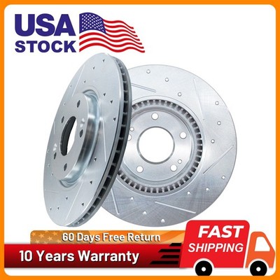 2006-2018 Front Drilled Disc Brake Rotors for Kia Forte5 & Hyundai Veloster