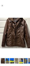 Tagoo Women s Brown Faux Leather Hooded Biker...