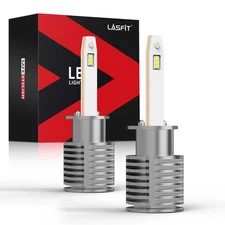 1x Pair LASFIT H1 LED Headlight Bulbs High Beam 6000K Conversion Kit White Lamp