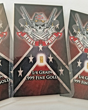 0.017 GRAMS GOLD BAR THE REBEL FLAG OF AMERICA IN DISPLAY CARD (RARE IN UK)