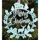 2 Pcs Merry Christmas Village Ornament – Plastic Xmas Tree Holiday Decor