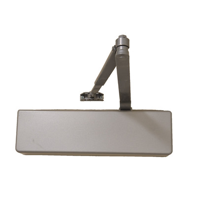 Self Closing Overhead Door Closer w / heavy duty Arm, Metal, Gray, Matte Finish