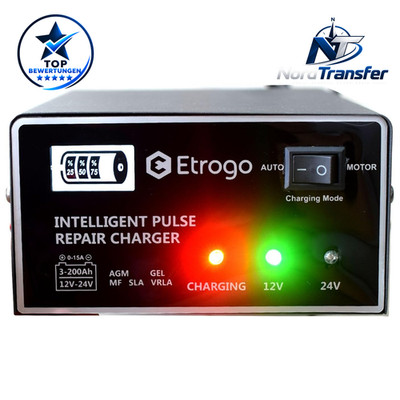 Autobatterie Ladegerät 10A 12V 24V Intelligente Schnellladung für Auto
