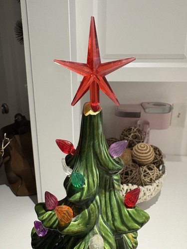 Vintage 70er Atlantic Form 22" Keramik grün Weihnachtsbaum mehrere Lichter-HINWEIS - Bild 4 von 18