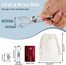 Large Metal Clothes Pins Heavy Duty 20 Pack , 3.4 Stainless Steel Wire Clot...