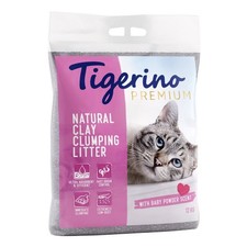 Natural clay clumping litter, low dust, odour control, baby powder scent, 12kg 1.57 per kilo