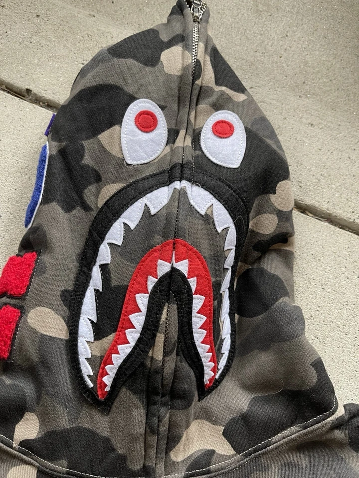 Sudadera con Capucha Bape Camo Shark Cremallera Completa - XL (Juventud) Foto 2 de 4