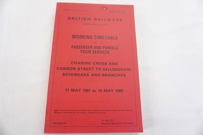 1987 Southern Region Railway Working Timetable Section WC Sevenoaks 300 Seiten