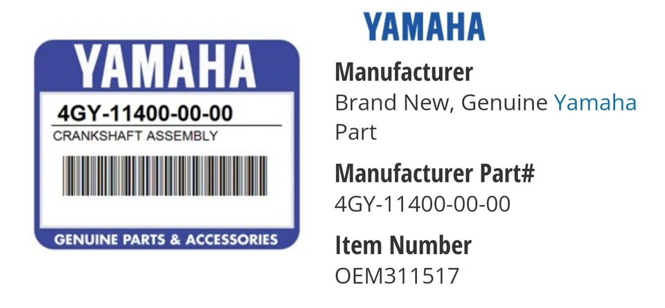 Yamaha TTR250 2005 1999-2006 cigüeñal cigüeñal cigüeñal varilla de conexión y pistón OE Foto 2 de 4