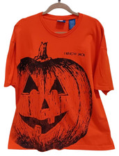 VTG I Know Jack Halloween Pumpkin Double-Sided Graphic T-Shirt -XL -Made in USA!