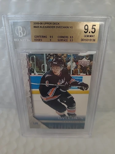 2005 - 06 UPPER DECK YOUNG GUNS #443 ALEX OVECHKIN 🔥 BGS 9.5 GEM MINT! 🔥