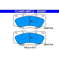 Bremsbelagsatz Scheibenbremse Ate 13.0460-5667.2