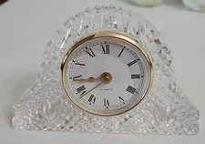 24% Lead Crystal Quartz Desk Mantle Clock 6" X 4" Tested Works