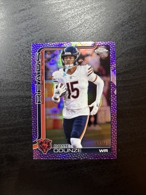 2025 Topps Chrome Rome Odunze #49 Purple Football Leather /75