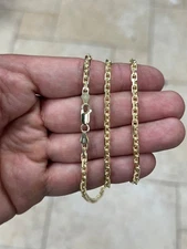 VFK 14K Yellow Gold 925 Sterling Silver Anchor Forzentina Link Necklace 3MM – It