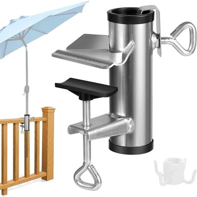 Metallischer Parasolhalter Balkon Geländer Silber Platzsparend