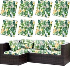 LiveGo Patio Stretch Sofa Cushion Cover Outdoor Furniture Protector 8 Pack Green