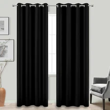 Black Curtains 96 Inches Long for Living Room Bedroom,Window Treatments Heat Blo