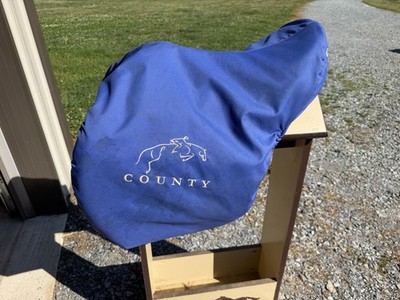 County Saddlery Fleece Lined Close Contact Saddle Cover - Blue - Great