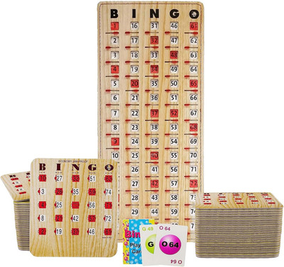 Jam-Proof Bingo Cards with Sliding Windows, 50 Reusable Shutter Cards, 75 Callin