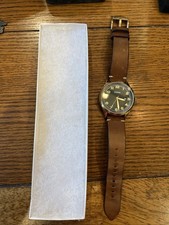 Fossil Gold Green Brown Leather BQ2489 Men Watch New Battery