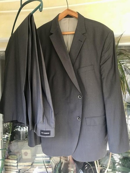 Men Roy Robson Suit Grey Wool XXL
