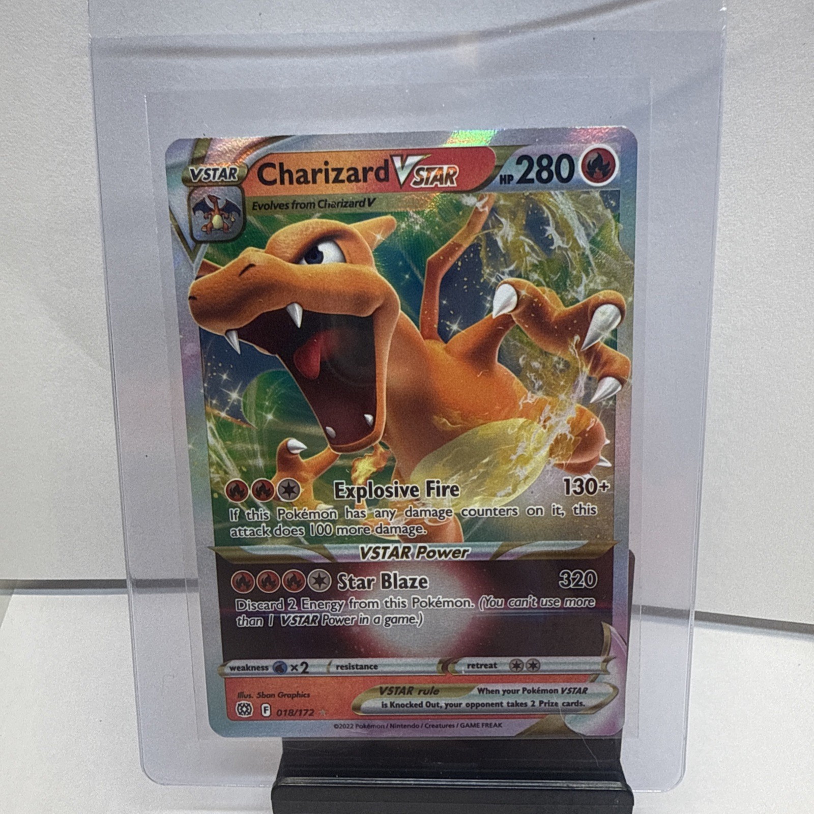 Pokemon English TCG Card Brilliant Stars Charizard VSTAR 018/172 Holo