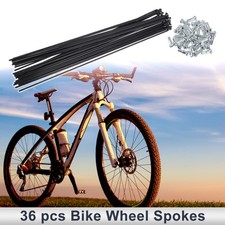 1 Set 13G 273mm Length Bicycle Spokes Nipple 45 Steel Black Universal
