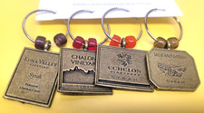 4 PC. CHALONE WINE ESTATES PARTY WINE GLASS CHARM MARKER SET NOS DEAL OF MONTH