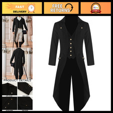 Men's Steampunk Victorian Tailcoat Jacket - Gothic Vintage Tuxedo Costume, Pirat