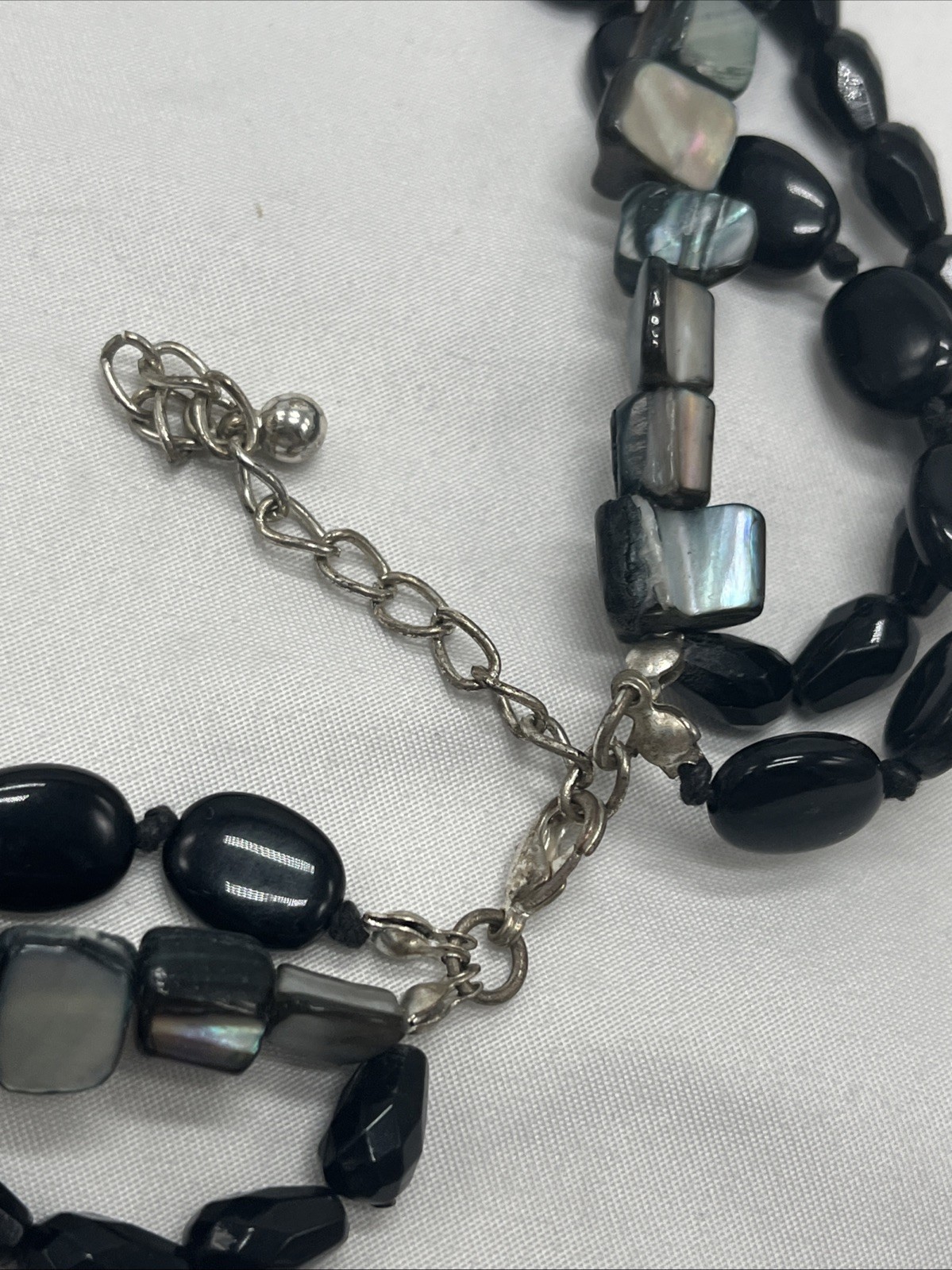 Statement Necklace Shell Pendant Multi Strand Hem… - image 9