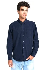 Club Monaco Shirt Mens Medium Slim Fit Long Sleeve Navy Blue Cotton Corduroy