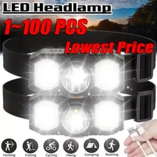 XPE+COB LED Powerful Headlamp USB Rechargeable Camping Head Light Adjustable Lot