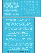 Tichy Trains 10143 HO Scale Railroad Decal Set -- 40' Flatcar Lettering