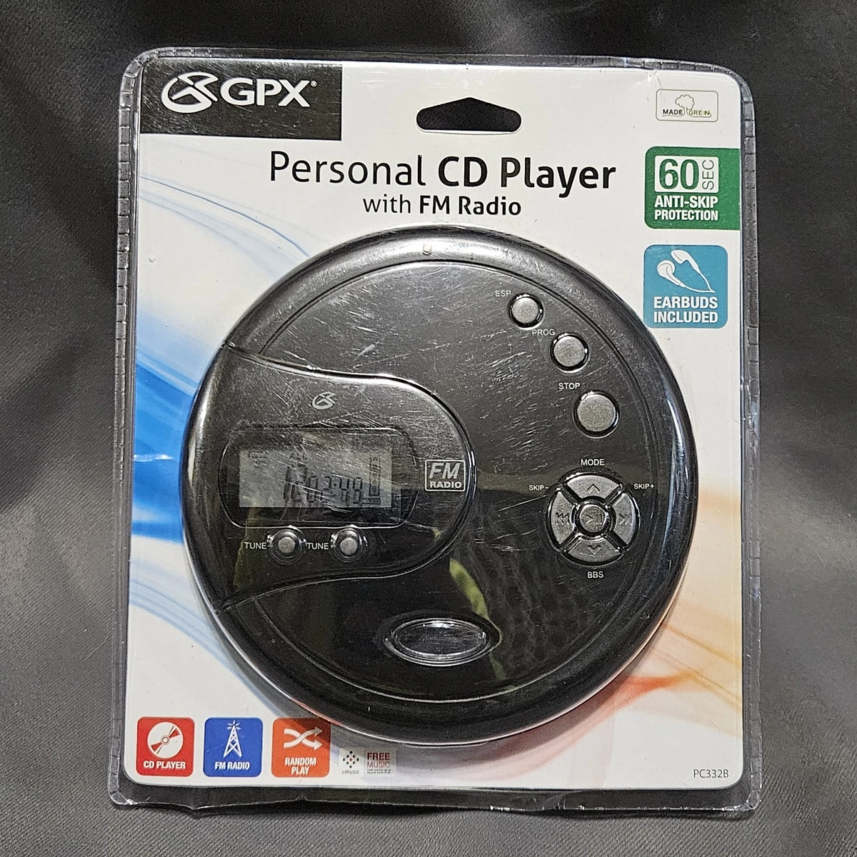 (未使用･未開封品)　GPX Personal CD Player by GPX gsx453j GPX Portable Disc Player With 60-Second Anti-Ship With AC-DC