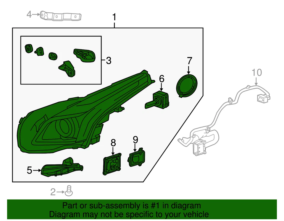 Genuine GM Passenger Side Headlamp 84319716 - Image 3 of 3