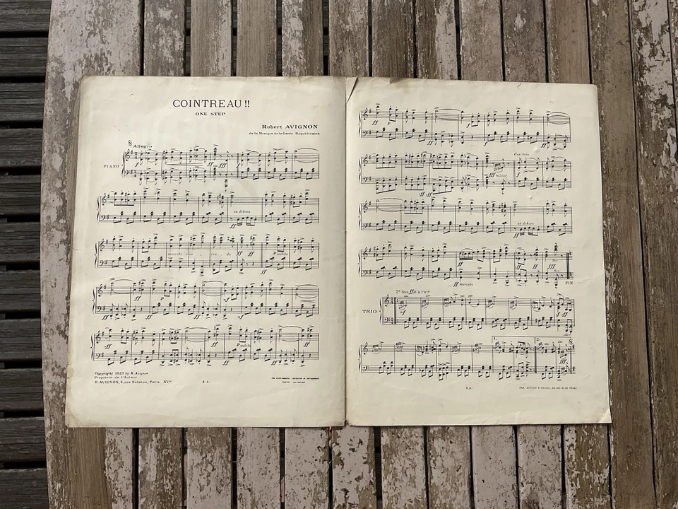 RARE PUBLICITÉ COINTREAU ,1923, LITHOGRAPHIE,PIERROT ,TAMAGNO,alcool,partition - Photo 2/4